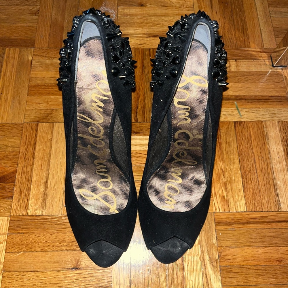 SAM EDELMAN suede spiked heel